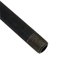 Pipe Nipple, 1/8" NPT, 3-1/2" Length, Black Steel