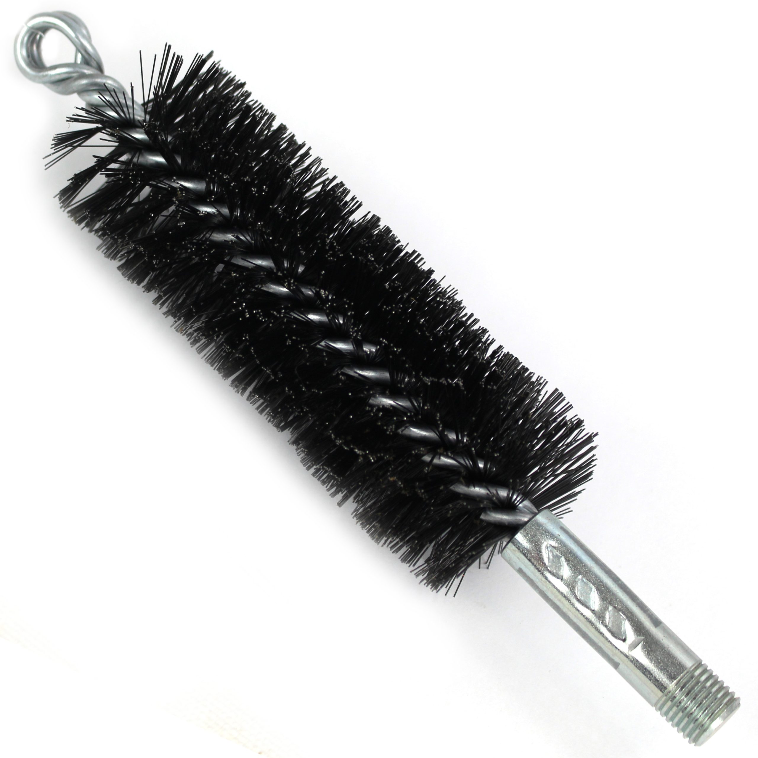 Brush, Heavy Duty Barrel, 1-3/4" OD, High Carbon Steel, Double Stem And Spiral - Image 1