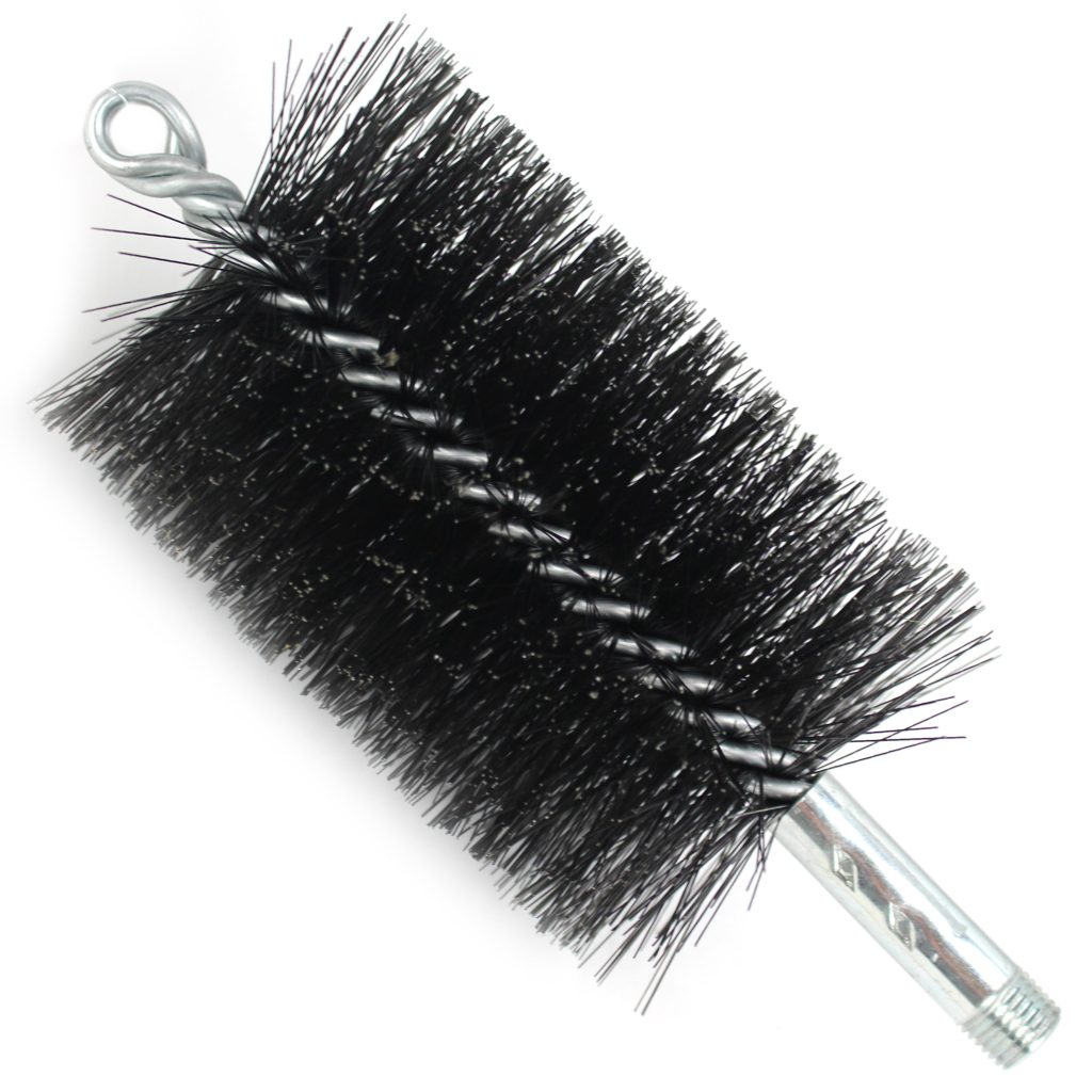 Brush, Heavy Duty Barrel, 3-1/4" OD, High Carbon Steel, Double Stem And Spiral
