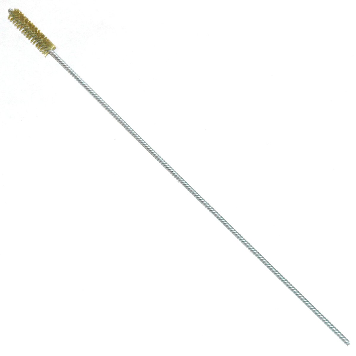 Brass Bristle, Power Driven (Double Spiral) Tube Brush, 3/8" Brush Diameter, 12" Length - Image 1