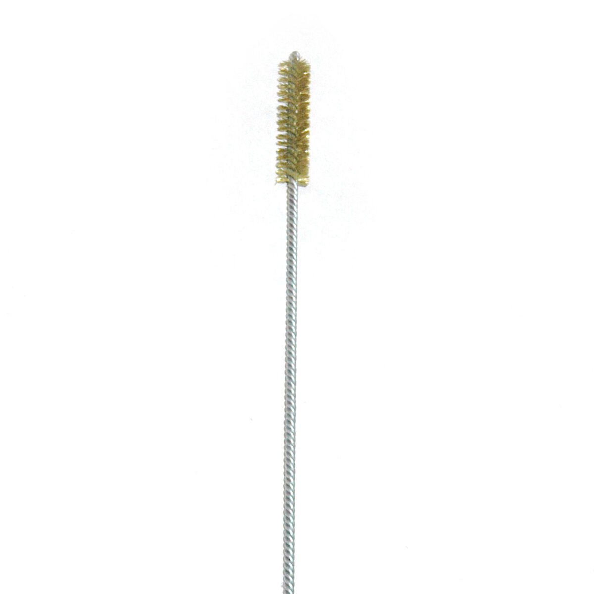 Brass Bristle, Power Driven (Double Spiral) Tube Brush, 3/8" Brush Diameter, 12" Length - Image 2