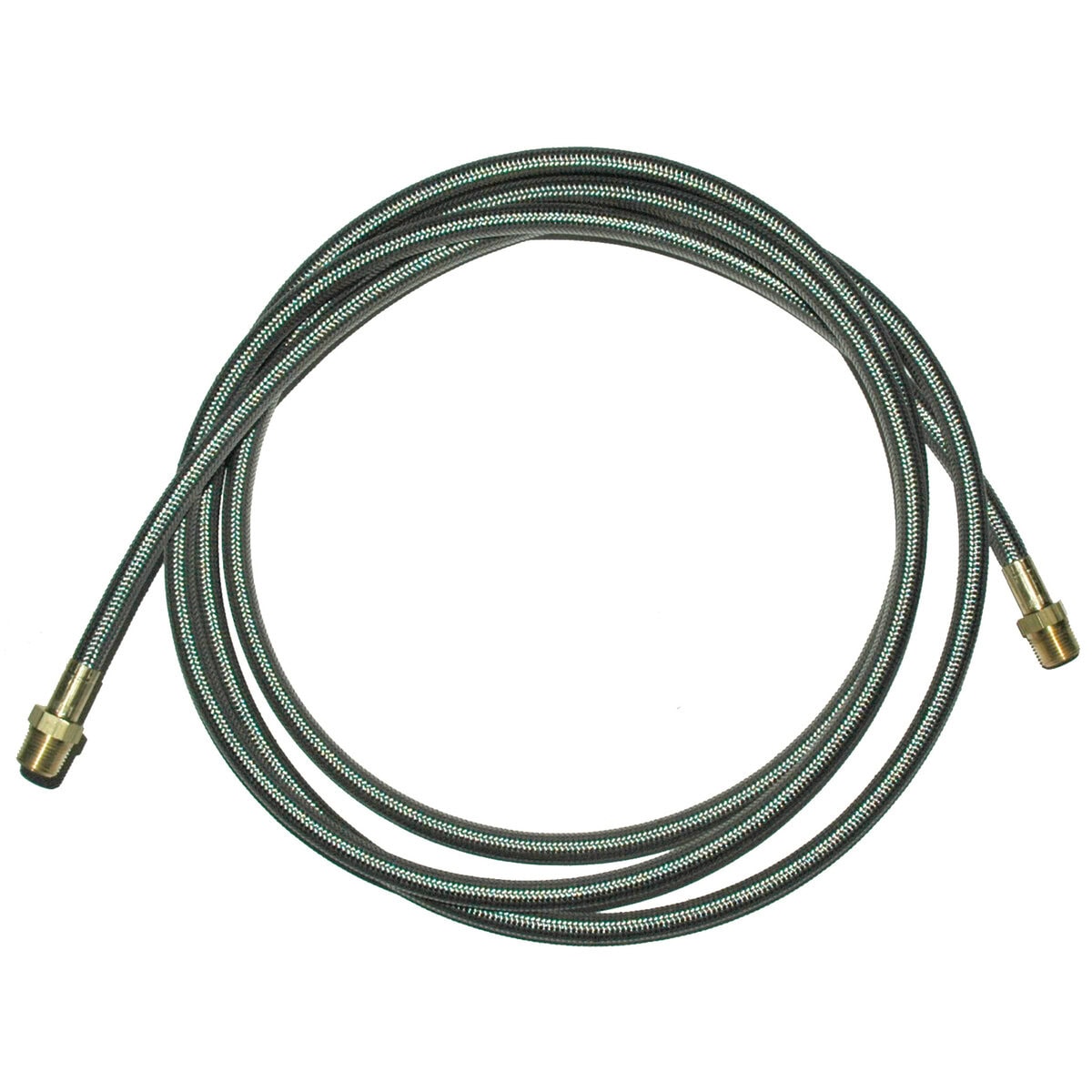 Hose, High Heat Resistant, PTFE, 10' Long, Swaged 3/8" Male NPT Fittings on Both Ends - Image 2