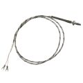 Thermocouple, Nozzle/Bolt Style, Type J, 1/4″-28 Thread, 3/16″ Tip, 144″ SS Leads, Spade Lugs, Grounded
