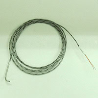 Thermocouple, Newbury-Nozzle Style, Type J, 0.118" x 1" Tip, 90° Bend, 96" Leads, Stripped, Grounded