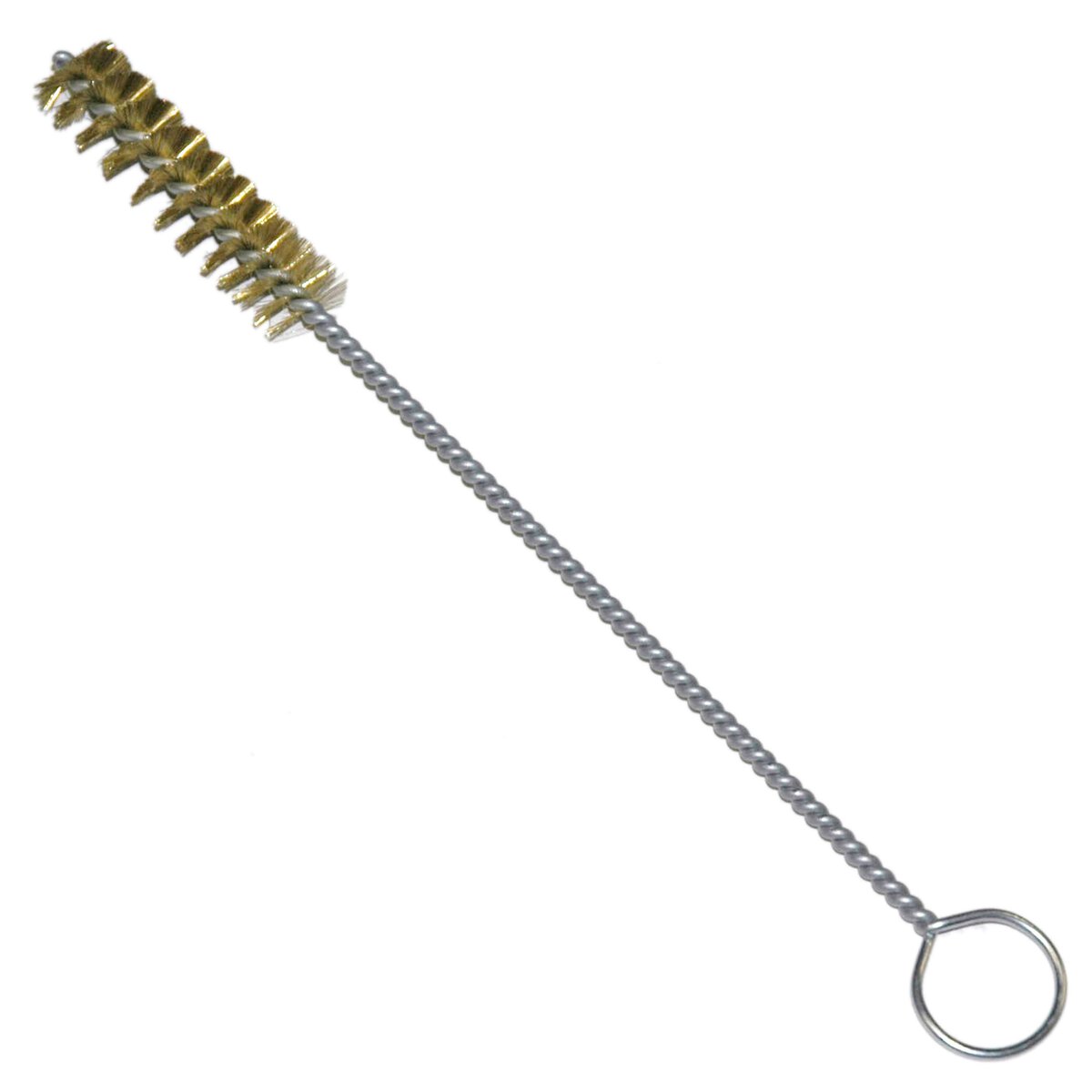 Brass Bristle Tube Brush, 5/8" Brush Diameter, 2-1/2" Brush Length, 9" Overall Length - Image 1