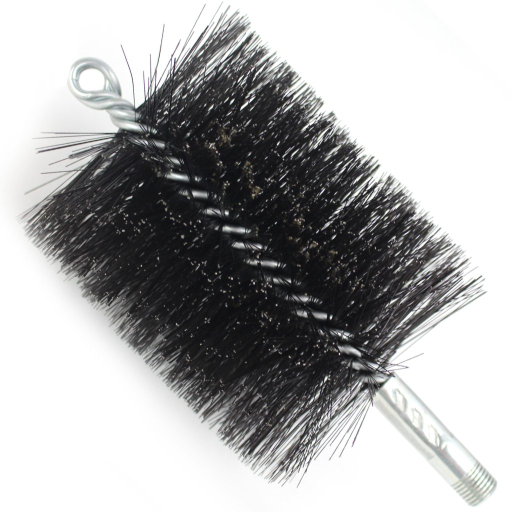Brush, Heavy Duty Barrel, 4" OD, High Carbon Steel, Double Stem And Spiral