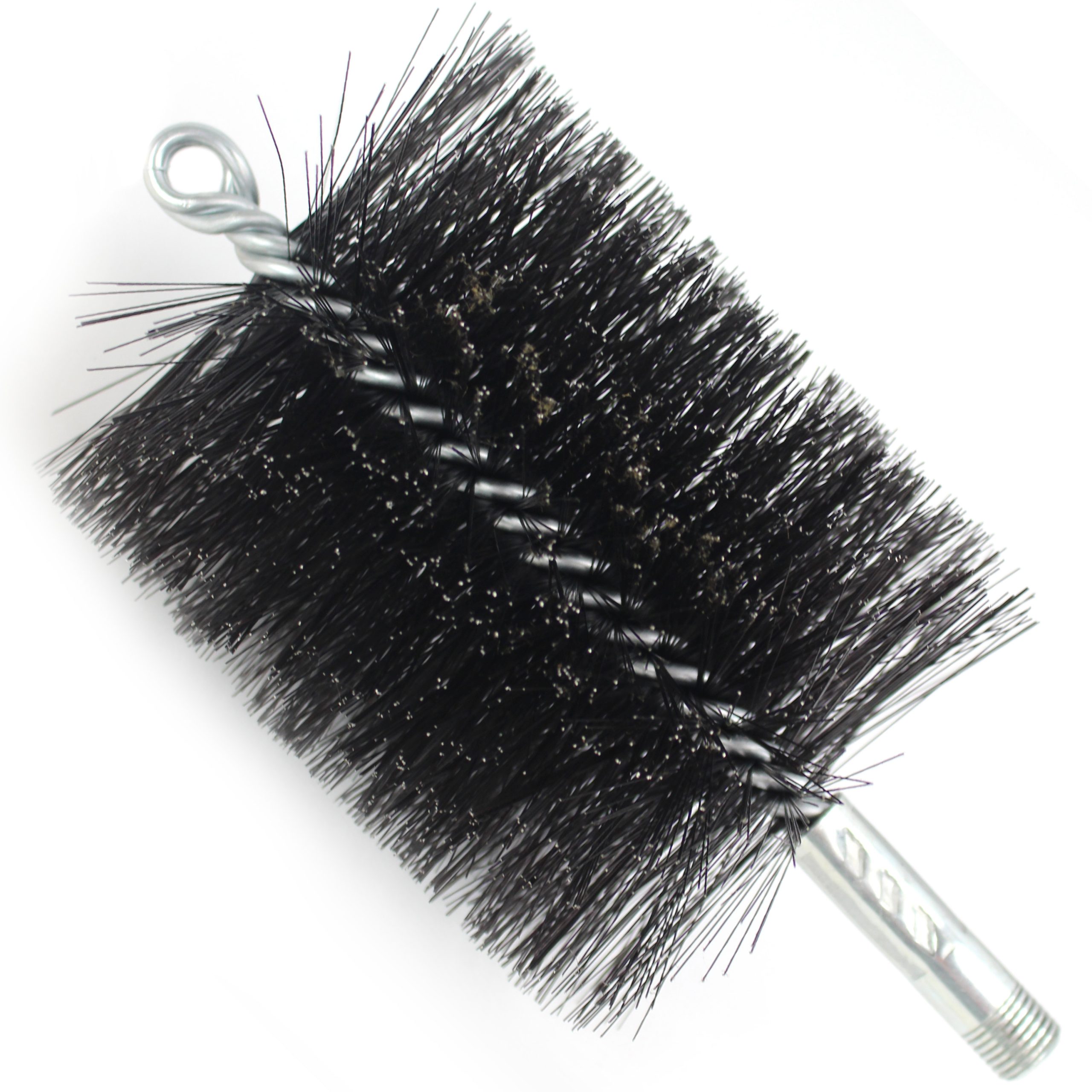 Brush, Heavy Duty Barrel, 4" OD, High Carbon Steel, Double Stem And Spiral - Image 1