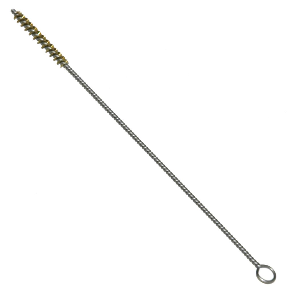 Brass Bristle Tube Brush, 3/16" Brush Diameter, 1-1/2" Brush Length, 7" Overall Length