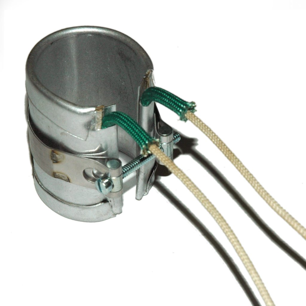 Heater Band, 1-1/4" Inside Diameter x 2" Wide, Mica, 240 Volt, 250 Watt, 12" Flex Leads